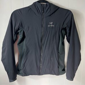 ACR’TERYX Full Zip Black Hooded Lightweight Jacket Size Medium